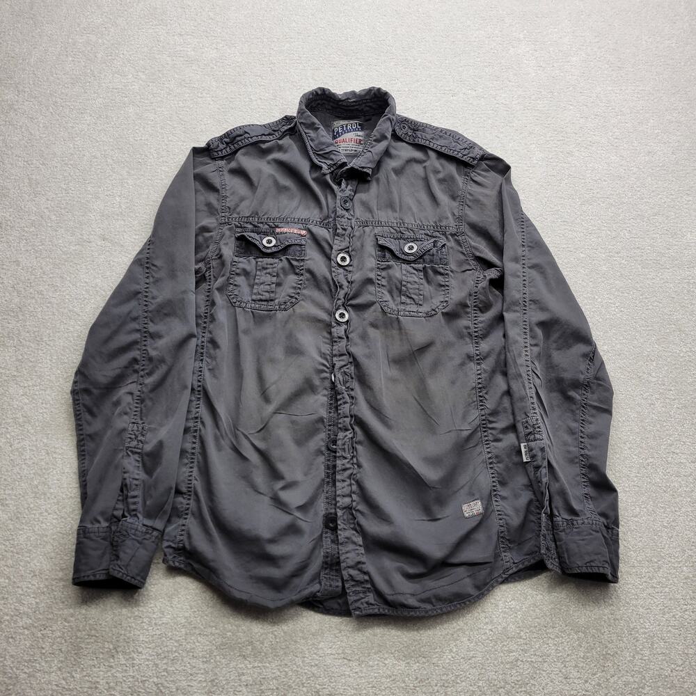 Petrol Industries Denim Button Up Shirt Sanforized Long Sleeve Men's XL Workwear